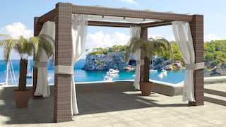 pergola kiosque abris de jardin en resine tressee